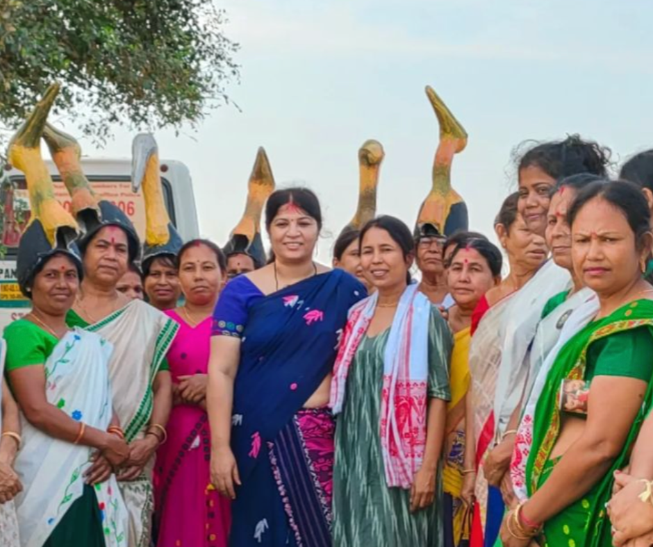 Dr. Purnima Devi Barman has significantly impacted conservation efforts for greater adjutants (Leptoptilos dubius) through the Hargila Army, an all-women grassroots movement. Image Credit: @storksister, Instagram. Dr. Purnima Devi Barman has significantly impacted conservation efforts for greater adjutants (Leptoptilos dubius) through the Hargila Army, an all-women grassroots movement. Image Credit: @storksister, Instagram.