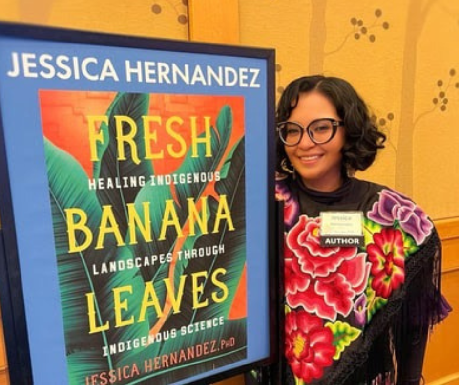 Dr. Jessica Hernandez's work focuses on elevating Indigenous knowledge and practices to address climate change and environmental degradation. Image Credit: @doctora_nature, Instagram. Dr. Jessica Hernandez's work focuses on elevating Indigenous knowledge and practices to address climate change and environmental degradation. Image Credit: @doctora_nature, Instagram.
