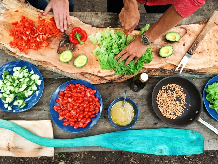 Chopping vegetables