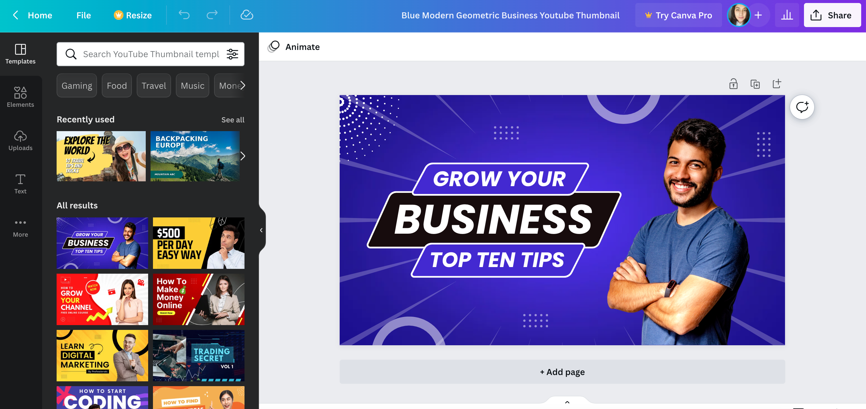 Screenshot of Canva YouTube video thumbnail art.
