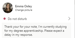 Screenshot of a Do Not Disturb notice
