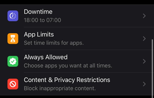 Screenshot of app management tools