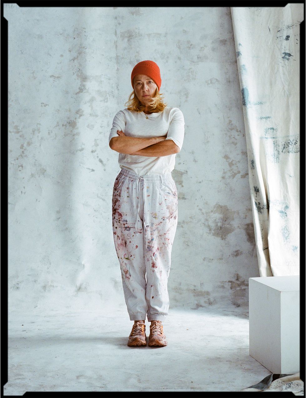 a woman wearing a garment