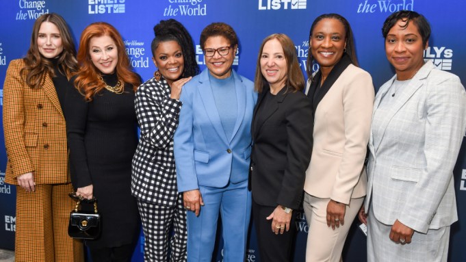 Sophia Bush, Lisa Ann Walter, Yvette Nicole Brown, Karen Bass, Eleni Kounalakis, Laphonza Butler and Andrea Campbell