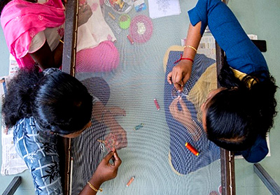 Hand embroidery is one of the courses at CSP, Kulakkada. Hand embroidery is one of the courses at CSP, Kulakkada.